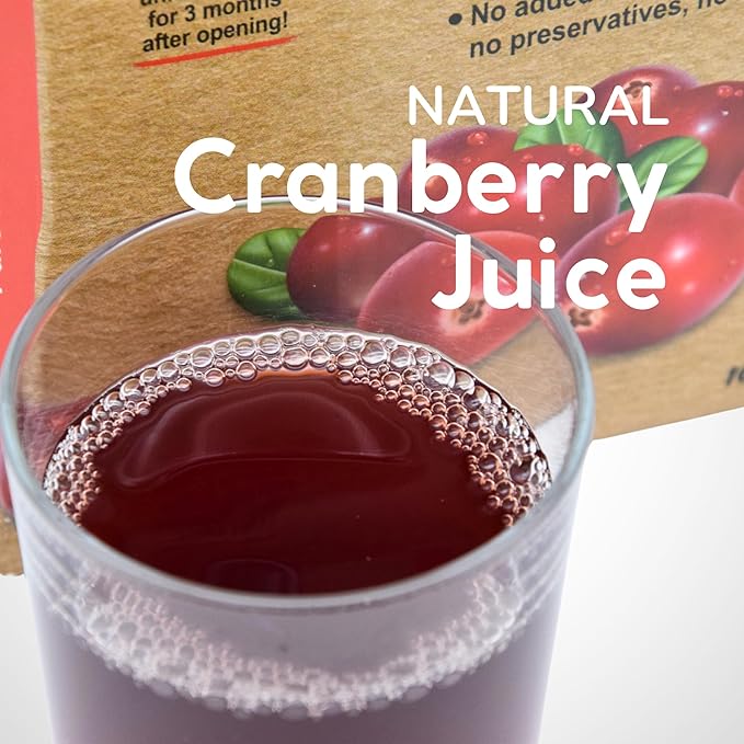 Organic Cranberry Juice Box 101.4 Fl Oz | Pure Fruit Juice, Not From Concentrate | Organic, Vegan, Non-GMO | No Added Sugar, Easy-Pour Tap Packaging