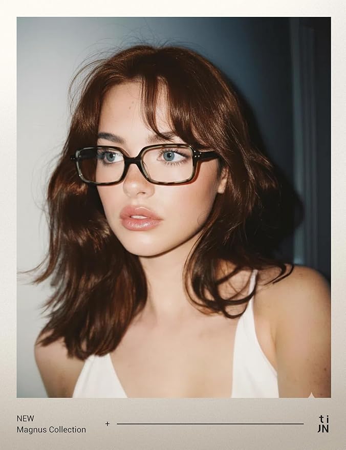 TIJN Olisa Blue Light Blocking Glasses for Women Men,Oval Glasses Frame Bluelight Glasses for Gaming/Computer/Screen