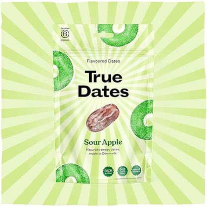 True Dates Candy Dates - Sour Apple - Dates With Candy Flavor, Vegan, No Added Sugar, Gluten Free - 3.5oz Bags (4 Pack)