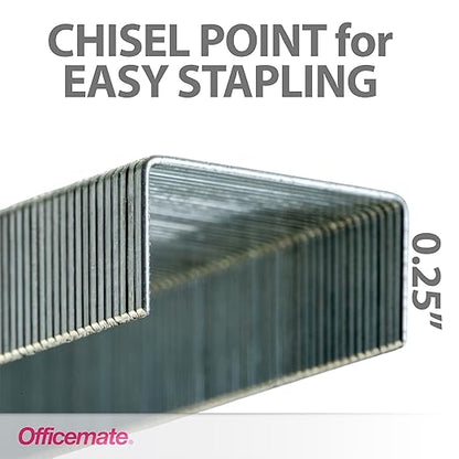 Officemate Standard Staples, 5 Boxes General Purpose Staple, 5000 Staples/Box (91925)