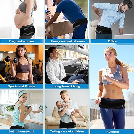 Sacroiliac Hip Belt for Women and Men, Adjustable Breathable Hip Brace, Sciatica Pain Relief Devices, Trochanter Brace for Relieving Lower Back Pain, Sacroiliac SI Joint Pelvic Pain & Sciatica