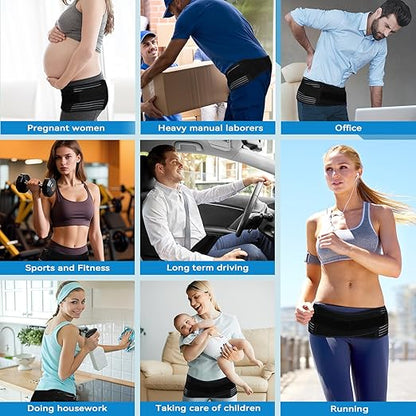 Sacroiliac Hip Belt for Women and Men, Adjustable Breathable Hip Brace, Sciatica Pain Relief Devices, Trochanter Brace for Relieving Lower Back Pain, Sacroiliac SI Joint Pelvic Pain & Sciatica
