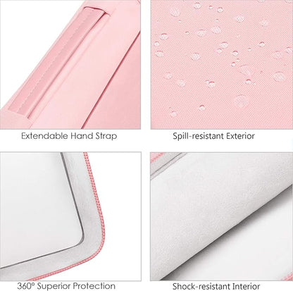 Lacdo 360° Protective 16 Inch Laptop Sleeve Case for 16 Inch HP Lenovo ASUS Acer Dell Laptop/HP Pavilion Envy/Lenovo ThinkPad IdeaPad/Acer Swift/ASUS Vivobook/Dell Computer Bag, Pink