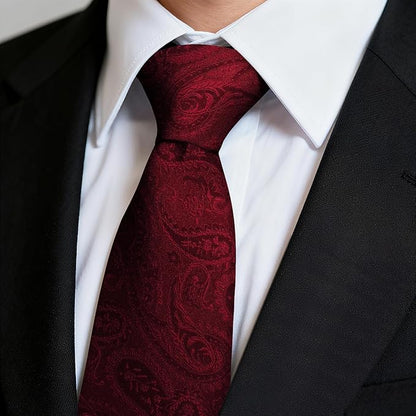 Fineknot Ties for Men, Jacquard Neck Ties, Mens Plaid Paisley Striped Tie, Classic Floral Mens Ties for Wedding Business