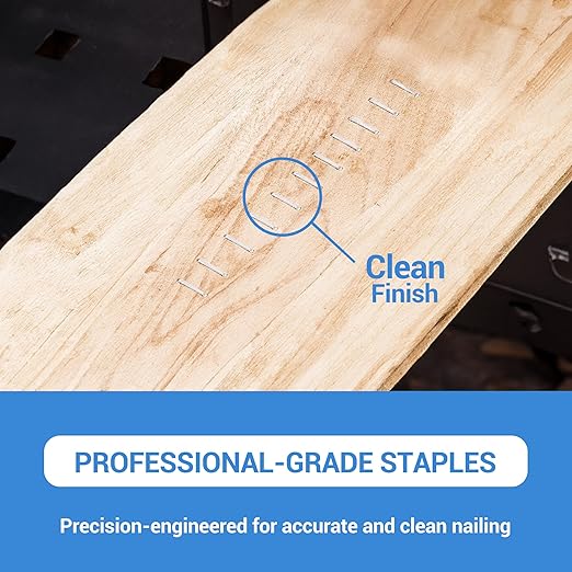 meite T50 Heavy Duty Staples, 1/4 Inch Galvanized T50 Staples for Staple Gun, 20 Gauge 3/8 Inch Crown Staple for Upholstery, Construction, Furniture (1 Case)