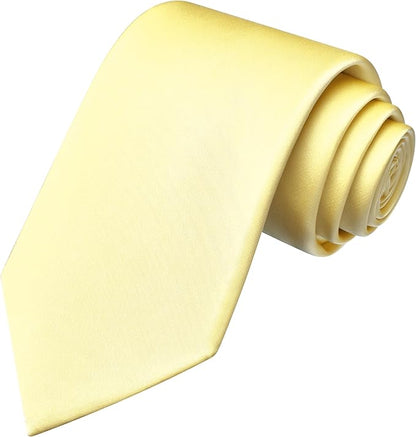 Branduce 3.15"（8cm） Mens Solid Satin Tie Pure Color Necktie for Business and Wedding + Gift Box