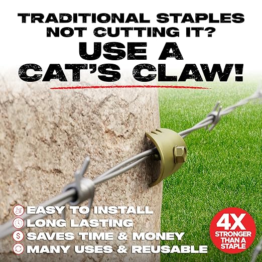 Cat's Claw Fasteners 75 Pieces 2" for Softwoods | Replaces Fence Staples Installs Quickly with Power Drill - No Hammer Needed | Durable & Stronger Than Standard Fencing Staples Easy Install
