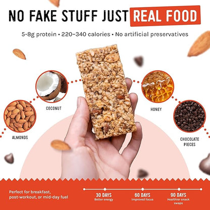 Taos Bakes - Snack Bars - Protein Bars and Fiber packed Granola Bars - Gluten Free & Non-GMO - Healthy Snacks for Adults & Kids – Convenient Trail Mix Bars (1.8 Ounce (Pack of 7), Variety Pack)