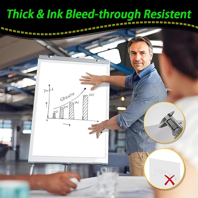 Sticky Easel Pad,30 Sheets/Pad, Super Sticky Flip Chart Paper-10 pads,25 in x 30 in