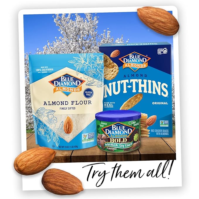 Blue Diamond Almonds Whole Natural Raw Snack Nuts, 100 Calorie Travel Bags, 32 count