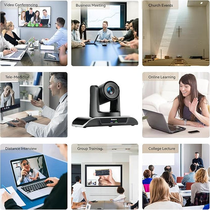 Tenveo 20X Optical Zoom PTZ Conference Room Camera, USB3.0/HDMI FHD 1080P 60FPS, for Video Conferencing Business Meeting Live Streaming Church Services Worship Events Education Zoom Teams OBS