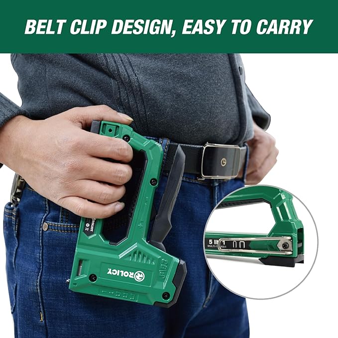 5-in-1 Heavy Duty Aluminum Staple Gun Kit, Manual Brad Nailer with 3000 Staples and 2000 Brad Nails, Staple Remover, Perfect for Upholstery, Crafts, Decoration, Furniture, Wood & Home DIY Use