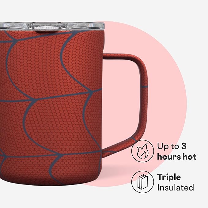 Corkcicle Classic Coffee Mug - Triple Insulated Stainless Steel for Travel - Shatter-Proof Lid - Keeps Drink Hot Over 3 Hours - Holiday Mug Gift - Great for Gifting Warmth - 16 oz - Spider-Man