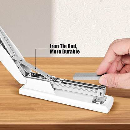 Stapler 25 Sheet Capacity with 1000 Staples and Staple Remover - Staplers for Desk, Non-Slip Office Stapler with Staples, White