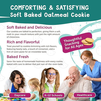 Darlington Snacks Individually Wrapped Oatmeal Cookies Soft Baked, 100% Nut Free Soft Baked Cookies Oatmeal, Made in USA, 0.75 Oz, 216 Count