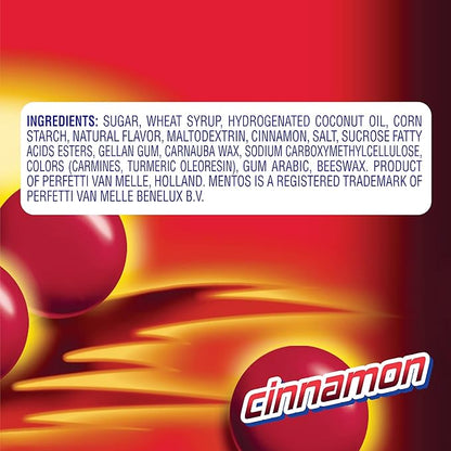 Mentos Holiday Chewy Candy Mint Roll, Cinnamon, Candy for Christmas Stocking Stuffers for Adults & Kids, Party, Non-Melting, 14 Count (Pack of 15)