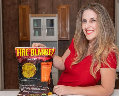 Supa Ant Emergency Fire Blanket for Home and Kitchen - 2 Pack 1500F High Visibility (Glow in The Dark) Smother Kitchen Fire Blanket - CE Certified Hero Fire Blankets Emergency for Home (40in)