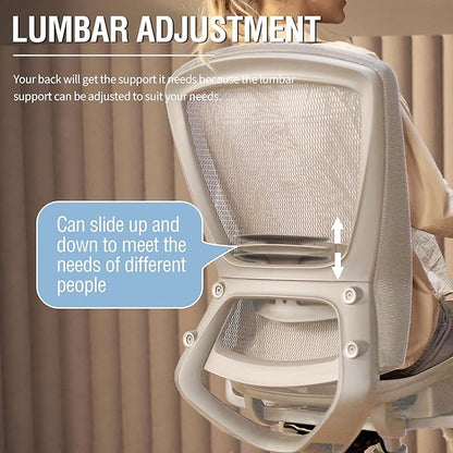 ELABEST T96 Mesh Office Chair,Ergonomic Computer Desk Chair,Sturdy Task Chair- Adjustable Lumbar Support & Armrests,Tilt Function,Comfort Wide Seat,Swivel Home Office Chair