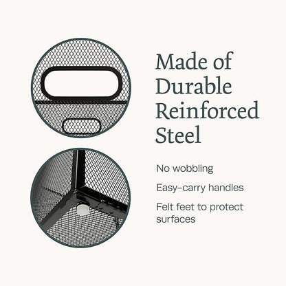 2 Pack Hanging File Box - Stackable Mesh File Folder Organizer with Handles, Fits Letter Size, Compatible with Kallax, Durable Metal File Organizer for Home Office Storage - 13.9"x12.3"x11.1"