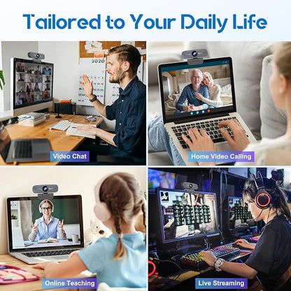 Angetube 1080P Webcam with Microphone, HD Streaming Webcam/USB Auto Focus Web Camera/Cam for PC Computer Desktop Laptop Compatible with/Zoom/Skype/Teams/Windows/Mac,2025 Update