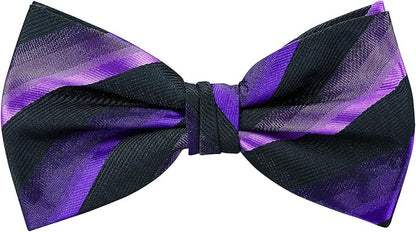 TIE G 5pcs Tie Set in WHITE OR BLACK GIFT BOX: Solid Color Necktie, Satin Bow Tie, Pocket Square, Lapel, Cuff Links
