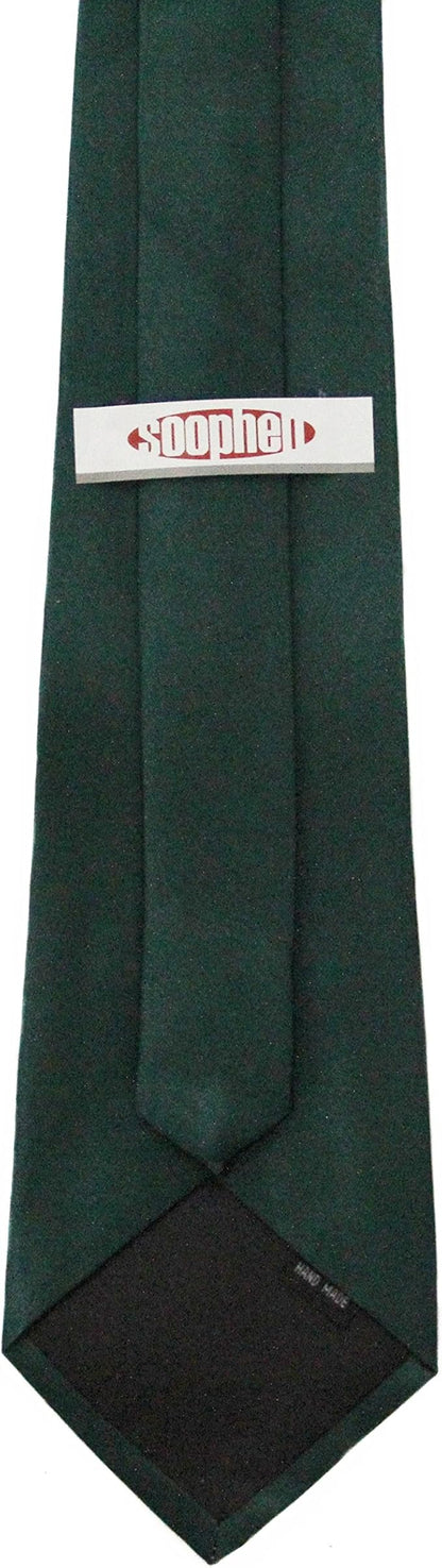 Soophen Mens Necktie 3.75" Tie Solid Color Ties