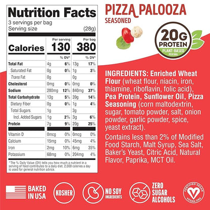 Lenny & Larry's FITZELS Variety Pack, 3 Flavors, 12 Count- Savory Pretzel Snacks Incredibly Tasty, High Protein Salty, Vegan, 20 g's of Plant Based Protein, 3 oz Each