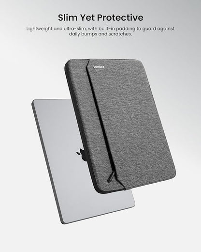 tomtoc Slim Laptop Sleeve Case for 13-inch New MacBook Air M4/A3420 M3/A3113 M2/A2681, M1/A2337 2025-2018, MacBook Pro M2/M1, Water-Resistant Protective Carrying Case with Accessories Pocket