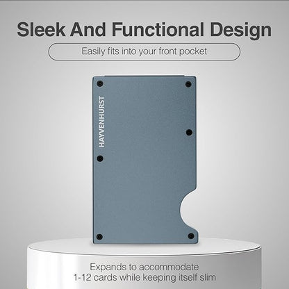 Hayvenhurst Wallet For Men - Reinvented Design Men's Wallet - Slim, Minimalistic & Seamless, Blocks RFID Scanners with a Money Clip (Grey)