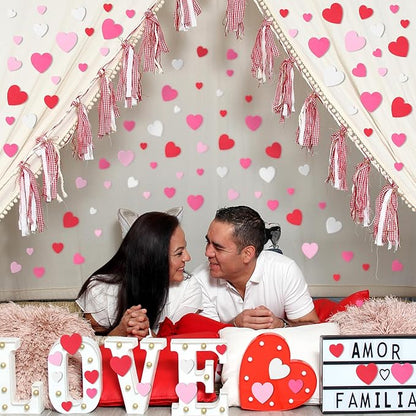 500pcs Foam Valentines Stickers, Self Adhesive Heart Sticker Valentines Decor, Matte Valentine Crafts for Little Ones Favor Supplies, Colorful Valentine Crafts DIY Card Envelopes Decorations