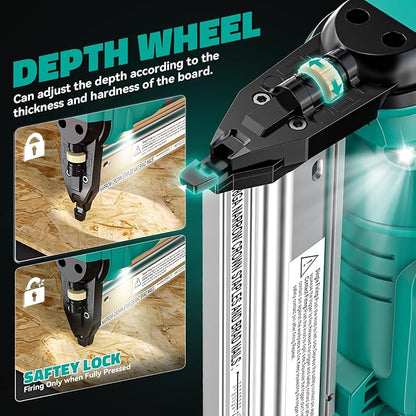 Ecarke Cordless 2 Inch Brad Nailer Compatible with Makita 18V Battery(No Battery),2 in 1 Electric Nail Gun,18GA Staple Gun with 1000 Nails, Battery Powered Nail Gun for Trim Wood Crafting Carpentry