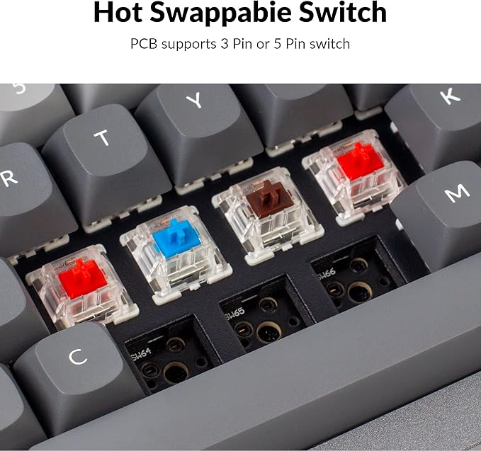 Keychron Q2 Wired Custom Mechanical Keyboard, QMK/VIA Programmable Macro, Full Aluminum, Hot-Swappable Gateron G Pro Blue Switch, 65% Layout Double Gasket Compatible with Mac and Windows - Grey