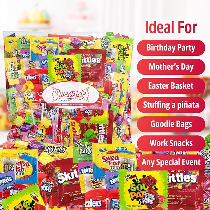 Bulk Candy Mix - 6lb of Individually Wrapped Party Variety, Favorite Sweets Giant Bag Assorted Classic for Pinata Filler, Goodie Bag Fun Size