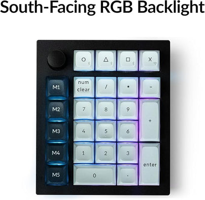 Keychron Q0 Max Wireless Custom Mechanical Numpad, 2.4 GHz/Bluetooth 5.1/Wired QMK Number Pad, RGB Hot-Swappable with Gateron Red Switch for Laptop Mac Windows Linux - Black