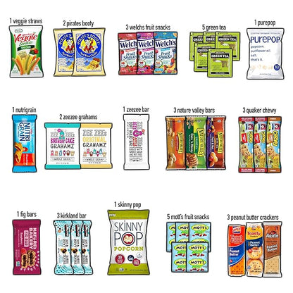 COLLEGEBOX Healthy Snack Box (35 Count) Christmas Variety Pack Care Package Gift Basket Kid Men Women Adult Nuts Health Nutrition Assortment College