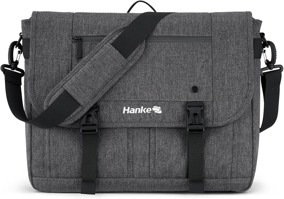 Hanke Durable Messenger Bag for Men with 15.6 Laptop Case, Business Cross Body Bag Briefcase for Women,School Work Tote Bag