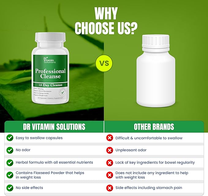 DR VITAMIN SOLUTIONS 15 Day Gut Cleanse Detox for Women, GLP-1 Support - Natural Colon & Detox Cleanse for Weight Loss - Bloating & Constipation Relief - Flushes Toxins & Supports Immunity - 30 Ct.