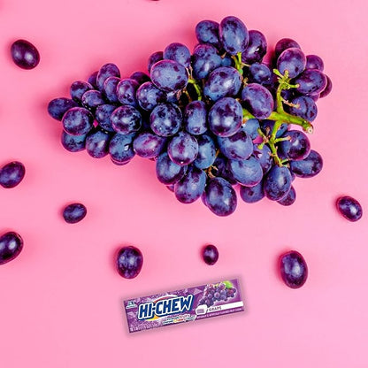 HI-CHEW Grape Sticks, 15-Pack, Soft & Chewy Candy, 1.76oz Each, Bulk Candy Individually Wrapped - Made with Immensely Juicy Fruity Flavors