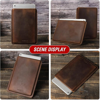 Top Grain Leather 8.3" Slim Tablet Case Protector, Solid Minimalist Vintage Design, Handmade, Compatible with 8.3" iPad mini 6 iPad mini 7.9" A1599 A1600 A1538 A1550 A2133, Coffee 8.3 Inch