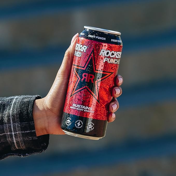 Rockstar Energy Drink Punched Watermelon, 16oz Cans (12 Pack) (Packaging May Vary)