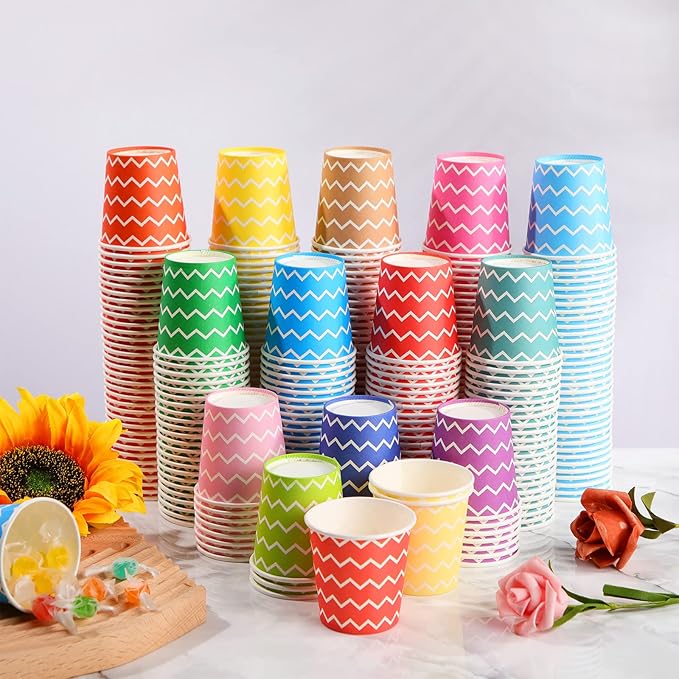 Mumufy 1500 Pieces Colorful Disposable Mouthwash Cups 5oz Disposable Bathroom Cups, Small Cups Mini Paper Cups for Parties, Picnics, Barbecues, Travel and Events, 15 Colors