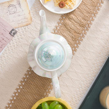 ceramic teapot,Porcelain Tea Pot 37 Oz Teapot with lid for Tea, Milk, Coffee, Flower tea (Green)