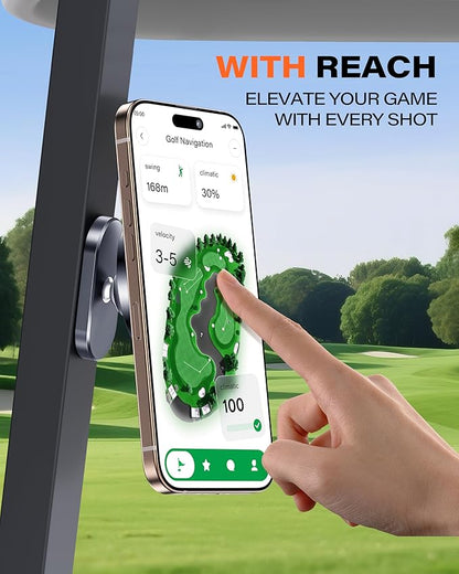 A2C Aluminum Alloy Orange Magnetic Golf Cart Phone Holder Mount Compatible with MagSafe iPhone 12-17, Unique Golf Gifts for Women Her Golfers Wife Men Dad Him Husband, 2026 Golf Accessories Essentials