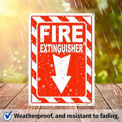 Brimar - 7" x 10" - Fire Extinguisher Sign - Polyethylene Plastic - Fire Safety Sign - Easy Installation