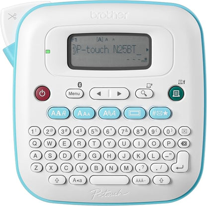 Brother P-Touch PT-N25BTV3 Personal Connected Label Maker, Bluetooth (Bundle), Design&Print2 app, Portable, Handheld, 3 Sample Label Tapes Included, Prints with P-Touch Btag½â€ (12mm) Wide Tapes