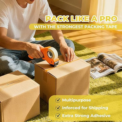 2.0 mils Heavy Duty Shipping Packing Tape, 2 Inch x 110 Yards (36 Rolls) Clear Packaging Tape for Moving, Sealing Boxes, Strong Adhesive, Bubble Wrap & Cardboard Box Sealing