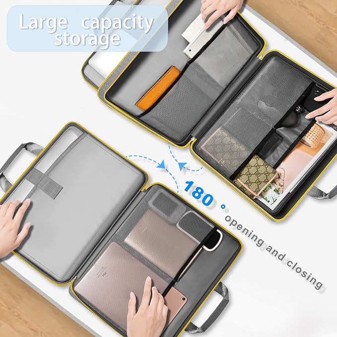 ZINZ Laptop Case 15 15.6 16 inch Sleeve, Expandable Computer Hand Bag with Multi-pockets Compatible with MacBook Pro 16 inch M4/M3/M2/M1, MacBook Air/Pro 15 inch and 15-16 inch Notebooks，G01YL01