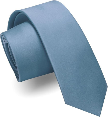 RBOCOTT 2.4“ Solid Color Skinny Tie Business Wedding Necktie for Men(6cm)