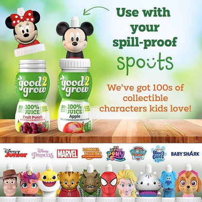 good2grow 100% Apple Juice & Fruit Punch Flavored Juice for Kids- Juice Bottles Bulk 24 Pack, Reusable Bottle, No Sugar Added, Source of Vitamin C- 6 fl oz, Pack of 24 (Spill Proof Tops Not Included)