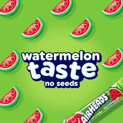 Airheads Full-Size Candy Bars, Taffy Candy Bulk Pack, Individually Wrapped, Watermelon Fruit Flavor Artificially Flavored, 36 Count Box